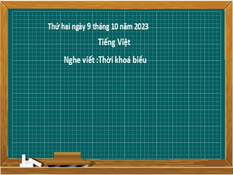 Bài giảng Tiếng Việt 2 (Chính tả) - Bài: Thời khóa biểu - Năm học 2023-2024 - Nguyễn Thị Hồng Thuần