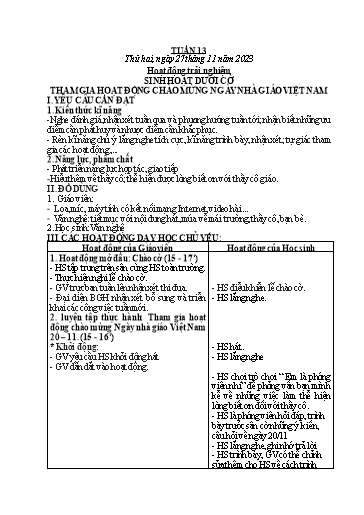 Kế hoạch bài dạy Khối 2 - Tuần 13 - Năm học 2023-2024 - Mai Thị Thuận