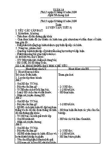 Kế hoạch bài dạy Khối 2 - Tuần 18 - Năm học 2023-2024 - Phan Thị Loan