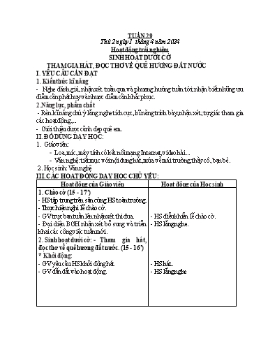 Kế hoạch bài dạy Khối 2 - Tuần 29 - Năm học 2023-2024 - Mai Thị Thuận