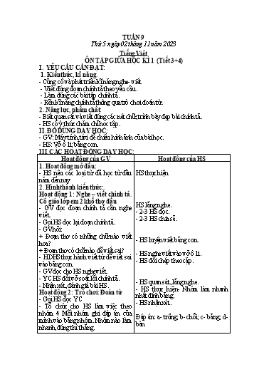 Kế hoạch bài dạy Khối 2 - Tuần 9 - Năm học 2023-2024 - Mai Thị Thuận