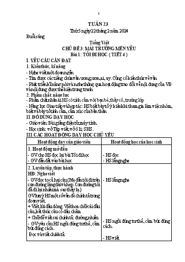 Kế hoạch bài dạy Lớp 1 - Tuần 23 - Năm học 2023-2024 - Nguyễn Thị Thanh Hiền