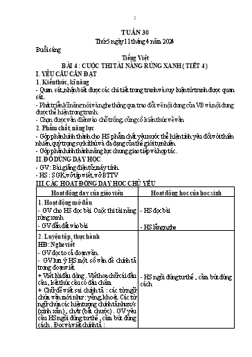 Kế hoạch bài dạy Lớp 1 - Tuần 30 - Năm học 2023-2024 - Nguyễn Thị Thanh Hiền