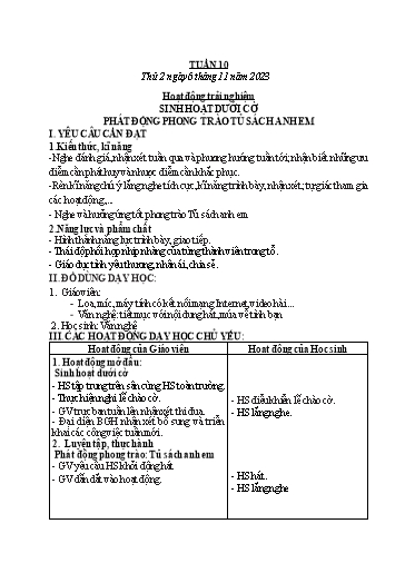 Kế hoạch bài dạy Lớp 2 - Tuần 10 - Năm học 2023-2024 - Mai Thị Thuận