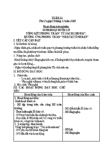 Kế hoạch bài dạy Lớp 2 - Tuần 11 - Năm học 2023-2024 - Mai Thị Thuận