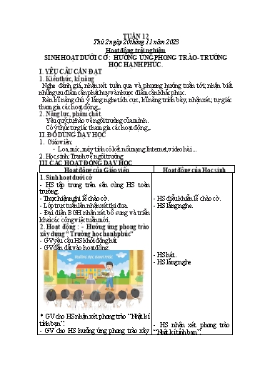 Kế hoạch bài dạy Lớp 2 - Tuần 12 - Năm học 2023-2024 - Mai Thị Thuận