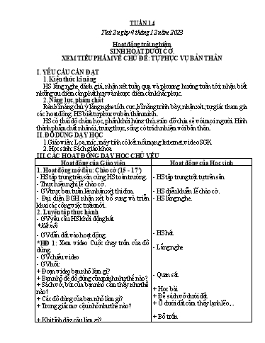 Kế hoạch bài dạy Lớp 2 - Tuần 14 - Năm học 2023-2024 - Phan Thị Loan