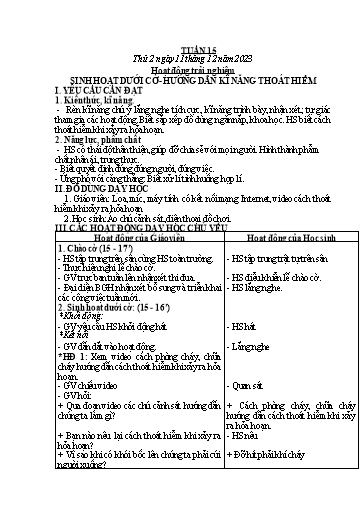 Kế hoạch bài dạy Lớp 2 - Tuần 15 - Năm học 2023-2024 - Hà Thị Mỹ Hướng
