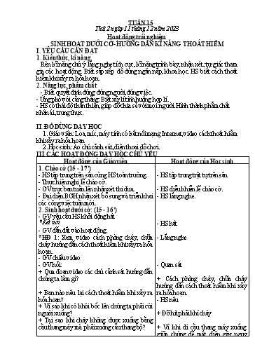 Kế hoạch bài dạy Lớp 2 - Tuần 15 - Năm học 2023-2024 - Phan Thị Loan