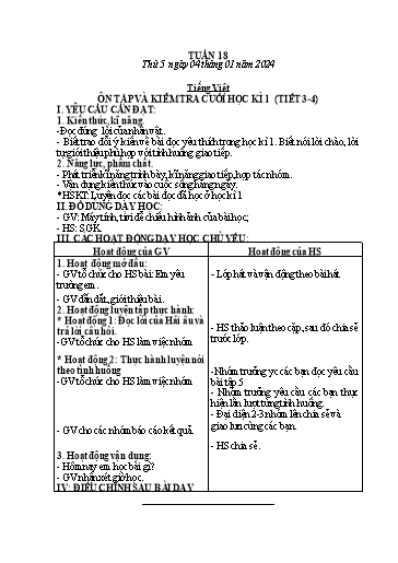 Kế hoạch bài dạy Lớp 2 - Tuần 18 - Năm học 2023-2024 - Mai Thị Thuận