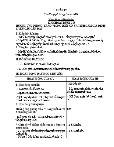 Kế hoạch bài dạy Lớp 2 - Tuần 19 - Năm học 2023-2024 - Phan Thị Loan