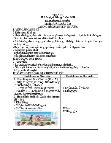 Kế hoạch bài dạy Lớp 2 - Tuần 20 - Năm học 2023-2024 - Hà Thị Mỹ Hướng