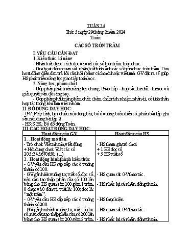 Kế hoạch bài dạy Lớp 2 - Tuần 24 - Năm học 2023-2024 - Nguyễn Thị Hồng Thuần