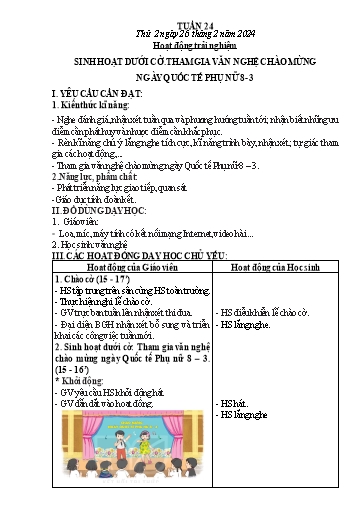Kế hoạch bài dạy Lớp 2 - Tuần 24 - Năm học 2023-2024 - Phan Thị Loan