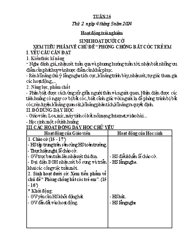 Kế hoạch bài dạy Lớp 2 - Tuần 25 - Năm học 2023-2024 - Phan Thị Loan