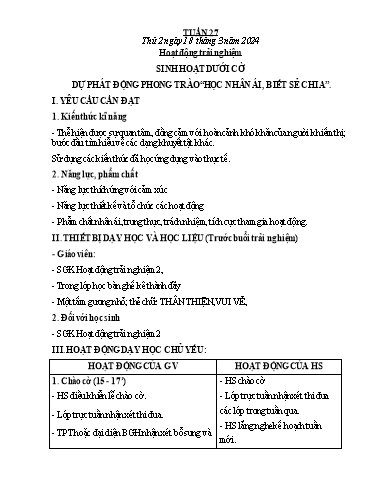 Kế hoạch bài dạy Lớp 2 - Tuần 27 - Năm học 2023-2024 - Phan Thị Loan