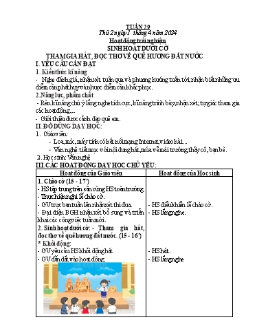 Kế hoạch bài dạy Lớp 2 - Tuần 29 - Năm học 2023-2024 - Phan Thị Loan
