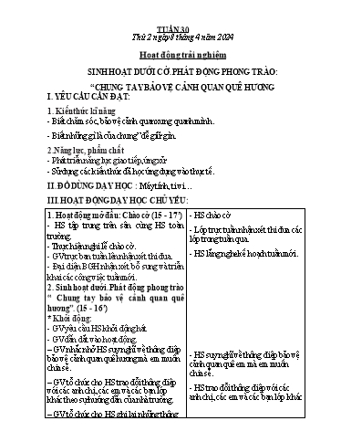 Kế hoạch bài dạy Lớp 2 - Tuần 30 - Năm học 2023-2024 - Phan Thị Loan