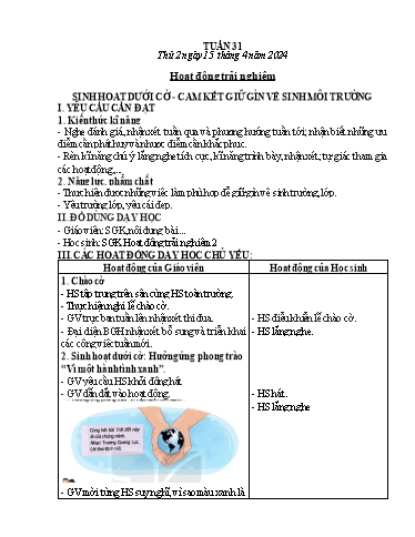 Kế hoạch bài dạy Lớp 2 - Tuần 31 - Năm học 2023-2024 - Mai Thị Thuận