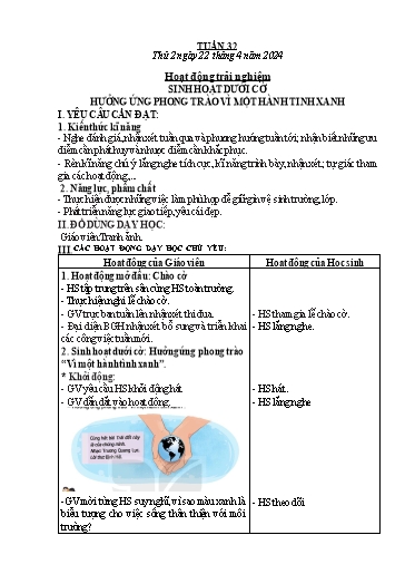 Kế hoạch bài dạy Lớp 2 - Tuần 32 - Năm học 2023-2024 - Hà Thị Mỹ Hướng