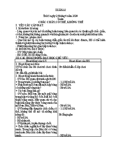 Kế hoạch bài dạy Lớp 2 - Tuần 32 - Năm học 2023-2024 - Nguyễn Thị Hồng Thuần