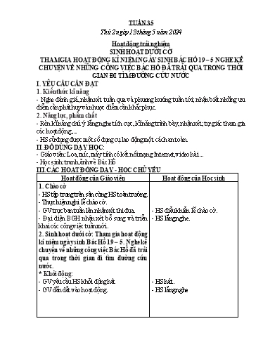 Kế hoạch bài dạy Lớp 2 - Tuần 35 - Năm học 2023-2024 - Phan Thị Loan