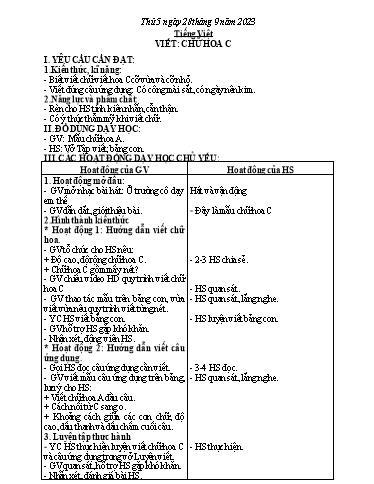 Kế hoạch bài dạy Lớp 2 - Tuần 4 - Năm học 2023-2024 - Phan Thị Loan
