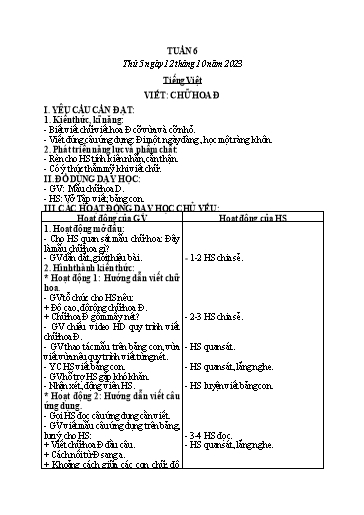 Kế hoạch bài dạy Lớp 2 - Tuần 6 - Năm học 2023-2024 - Mai Thị Thuận