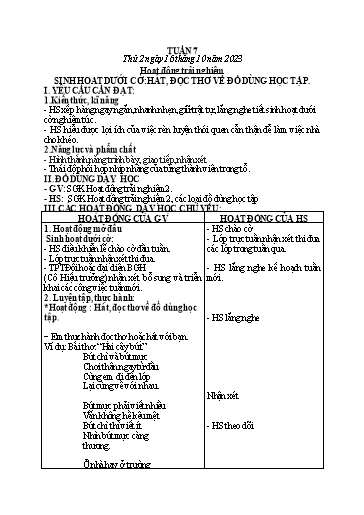 Kế hoạch bài dạy Lớp 2 - Tuần 7 - Năm học 2023-2024 - Mai Thị Thuận