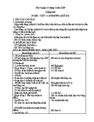 Kế hoạch bài dạy Tiếng Việt + Hoạt động trải nghiệm Lớp 2 - Tuần 35 - Năm học 2023-2024 - Phan Thị Loan