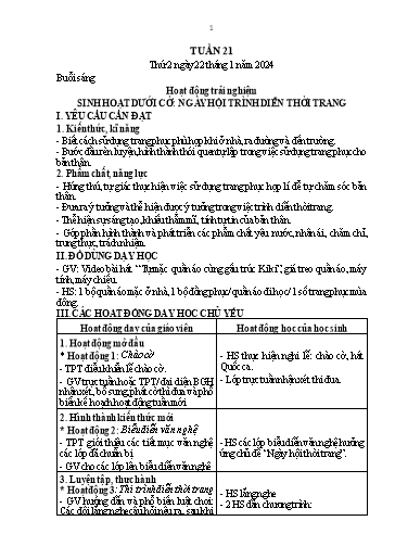 Kế hoạch bài dạy Toán + Tiếng Việt + Hoạt động trải nghiệm Lớp 1 - Tuần 21 - Năm học 2023-2024 - Nguyễn Thị Thanh Hiền