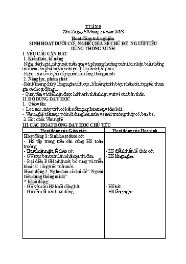 Kế hoạch bài dạy Toán + Tiếng Việt + Hoạt động trải nghiệm Lớp 2 - Tuần 9 - Năm học 2023-2024 - Hà Thị Mỹ Hướng