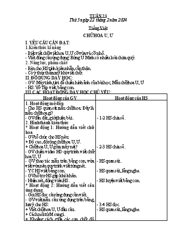 Kế hoạch bài dạy Toán + Tiếng Việt + Hoạt động trải nghiệm Lớp 2 - Tuần 23 - Năm học 2023-2024 - Hà Thị Mỹ Hướng