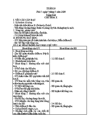 Kế hoạch bài dạy Toán + Tiếng Việt + Hoạt động trải nghiệm Lớp 2 - Tuần 25 - Năm học 2023-2024 - Hà Thị Mỹ Hướng