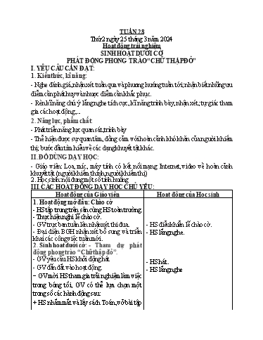 Kế hoạch bài dạy Toán + Tiếng Việt + Hoạt động trải nghiệm Lớp 2 - Tuần 28 - Năm học 2023-2024 - Nguyễn Thị Hồng Thuần