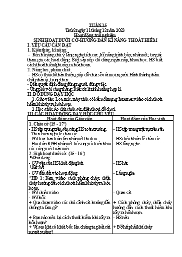 Kế hoạch bài dạy Toán + Tiếng Việt + Hoạt động trải nghiệm Lớp 2 - Tuần 15 - Năm học 2023-2024 - Nguyễn Thị Hồng Thuần