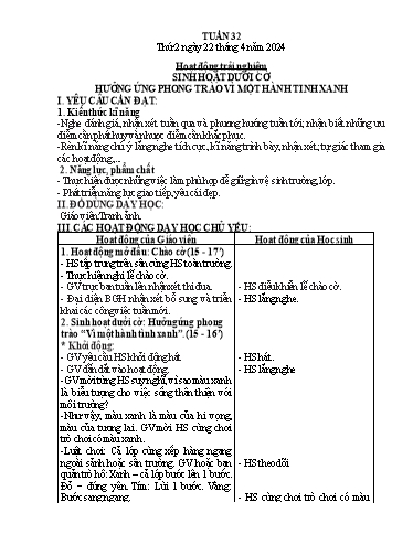 Kế hoạch bài dạy Toán + Tiếng Việt + Hoạt động trải nghiệm Lớp 2 - Tuần 32 - Năm học 2023-2024 - Nguyễn Thị Hồng Thuần