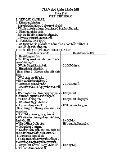 Kế hoạch bài dạy Toán + Tiếng Việt + Hoạt động trải nghiệm Lớp 2 - Tuần 15 - Năm học 2023-2024 - Phan Thị Loan