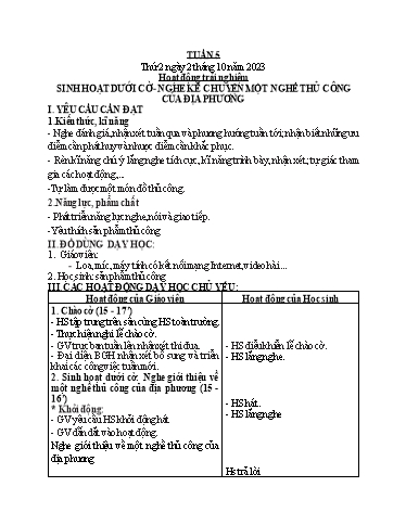 Kế hoạch bài dạy Toán + Tiếng Việt + Hoạt động trải nghiệm Lớp 2 - Tuần 5 - Năm học 2023-2024 - Nguyễn Thị Hồng Thuần