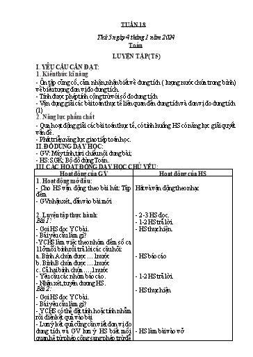 Kế hoạch bài dạy Toán + Tiếng Việt + Hoạt động trải nghiệm Lớp 2 - Tuần 18 - Năm học 2023-2024 - Hà Thị Mỹ Hướng