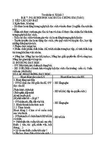 Kế hoạch bài dạy Tự nhiên & Xã hội Lớp 1+2 + Khoa học Lớp 4+5 - Tuần 8 - Nguyễn Thị Thanh Hiền